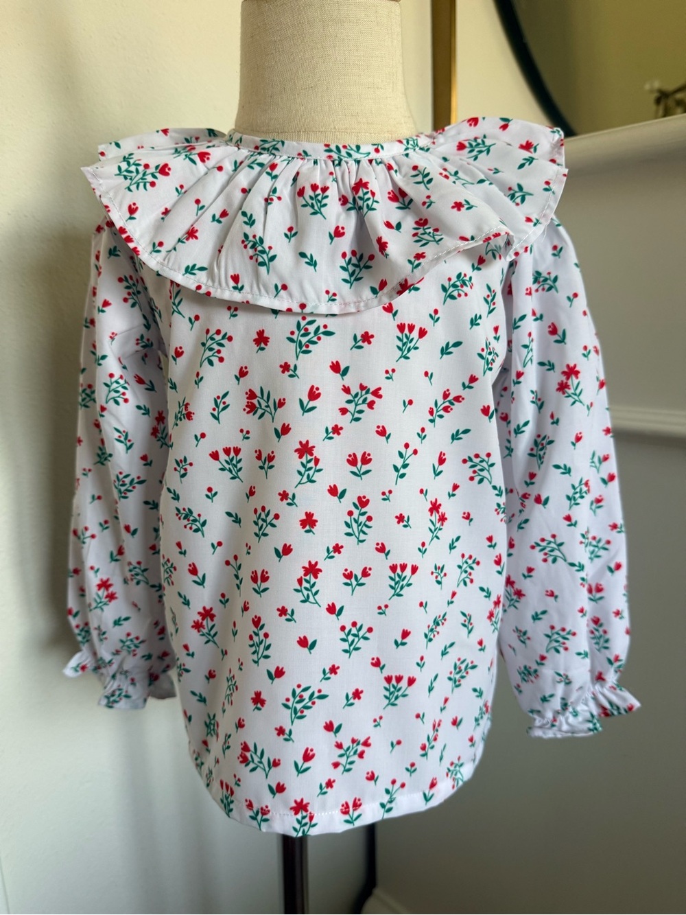 Cecil and Lou Floral Ruffle Collar Blouse Girls 3T Long Sleeve Boutique